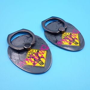 Custom Enamel Logo Phone <b>Ring</b> Holder Zinc Alloy Black Nickel Color Adhesive Back Mount Desktop Use - Product Image 1