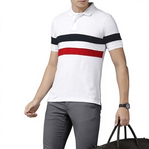 T-shirt décontracté pour homme 100 % coton, uni, anti-plis, respirant, à manches courtes, col boutonné, pour le golf, avec logo personnalisé - Product Image 1