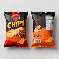 Sacs d'emballage personnalisés en plastique laminé imprimé, thermoscellables, à scellage arrière, pour aliments soufflés, sacs d'emballage pour chips de pommes de terre