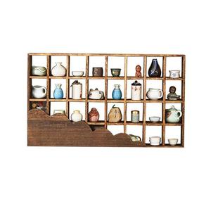 <b>Wall</b> <b>Mounted</b> Solid Wood Display <b>Shelf</b> Irregular Shape Tea Set Storage Rack For Teacup Teapot Organization - Product Image 4