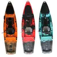 Kayak monoplace 13 pieds, 1 personne, propulsion par pédales, aileron, coque en HDPE, gouvernail en plastique, moteur électrique de pêche, eaux océaniques, CE
