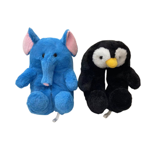 Vente en gros de pingouin en peluche noire d'intérieur pour chaussons Tigre de dessin animé mignon plat avec fonction antidérapante éclairée pour les enfants en automne - Product Image 2