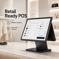 Sistema POS de 15.6 Pulgadas en Oferta, Caja Registradora de Aleación de Aluminio Ultrafina con Pantalla Doble para Pequeñas Empresas