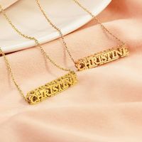 Collar Personalizado YBcustom OEM/ODM, Colgante con Nombre Personalizado, Letra Simple Tridimensional, Chapado en Oro Rosa de 18K