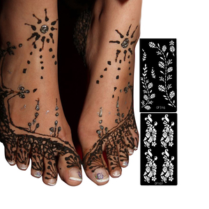 Hot Sale Factory Wholesale <strong>Beautiful</strong> Body Art Hollow Tattoo Stencil Stickers Tattoo Templates Used With <strong>Henna</strong> - Product Image 1