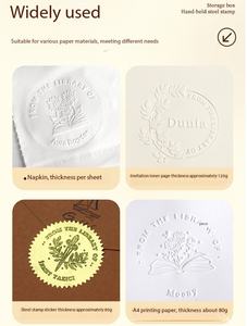 Máquina portátil de estampado en relieve con pinza de mano, máquina de estampado de libros, sello de grabado de logotipo personalizado en acero inoxidable. - Product Image 6