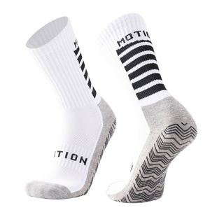 Cross-Border Youth Football <b>Socks</b> Non-Slip Silicone Grip MID/<b>Long</b> Cut Terry Cushion Stripe Design Breathable Summer Customized - Product Image 3