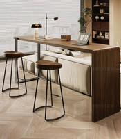 Table de bar de petite taille, table de bar longue avec cloison murale