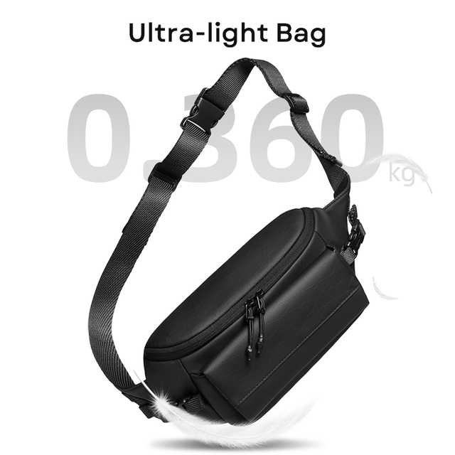Portable Travel Chest Bag Ventilated Back Panel Quick Access Magnetic Pocket Durable Material Multi Compartment Men's Bag