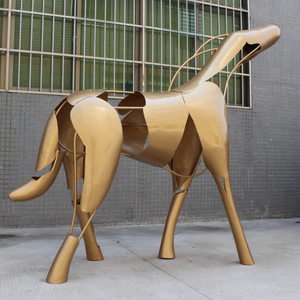 Statue d'animal personnalisée en métal, sculpture de cheval creuse en acier inoxydable pour décoration extérieure - Product Image 5
