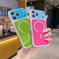 Coque magnétique tendance pour iPhone 17 16 Pro Max, protection antichoc en silicone avec aimants puissants