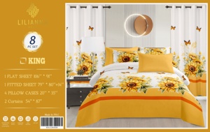 Ensemble de draps de lit en microfibre de luxe 8 pièces, taille king, imprimé, ensemble de literie pour la maison, vente en gros - Product Image 3