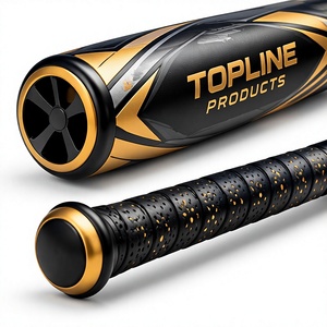 Bate de béisbol Topline de 28 pulgadas con barril de 2.5 pulgadas, negro y dorado, de alto rendimiento, nivel experto, para béisbol. - Product Image 5