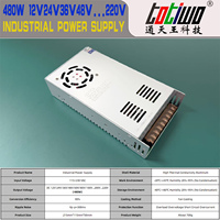 Alimentation industrielle à découpage SMPS 480W 115V/230VAC vers DC 12V40A 24V20A 36V13A 48V10A 60V8A 100V4.8A 200V2.2A Transformateur DC