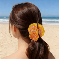 Pince à cheveux originale Wow Sheila en forme de plaque d'immatriculation hawaïenne, avec fleurs et coquillages locaux, pour usage quotidien ou occasions festives