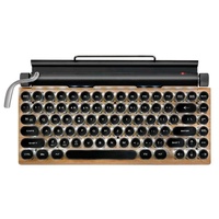 Retro Punk Mechanical Keyboard 83key Typewriter BT Mechanical Wireless Keyboard Punk Round Keycaps Customizable Spanish Keyboard