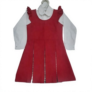 Uniformes Escolares de Alta Calidad, Vestidos Plisados para Niñas, Estilo Indio, Camisa Tipo Pinafore, Poliéster/Algodón, Cómodos y Duraderos - Product Image 1