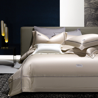 Housse de couette en tissu de coton égyptien blanc, boutons clairs, ensemble de literie d'hôtel en broderie