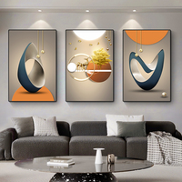 Wohnzimmer Home Decor Luxus Leinwand Gold Poster abstrakte geometrische Wandbild mit Rahmen moderne Wand kunst Kristall malerei