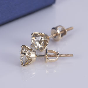 Boucles d'oreilles bijoux en or jaune moissanite 14K 0,8 ct personnalisées par <span class=keywords><strong>Messi</strong></span> - Product Image 3
