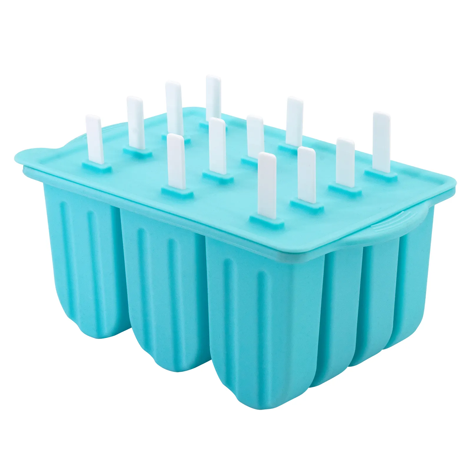 Moldes de silicone de 12 cavidades para crianças, moldes de picolé para crianças e adultos de grau alimentar, moldes de gelo sem bpa