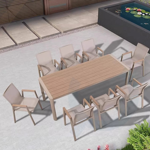 Nhựa-gỗ gỗ như 220x90cm hình chữ nhật ngoài trời Bộ bàn ăn cho vườn - Product Image 2