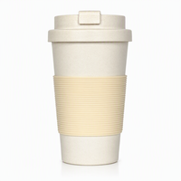 Gobelet à café réutilisable en fibre de bambou PP de 420 ml (15 oz), anti-fuite, avec couvercle à clipser, compatible lave-vaisselle, logo personnalisé, vente en gros, tasse écologique pour le camping