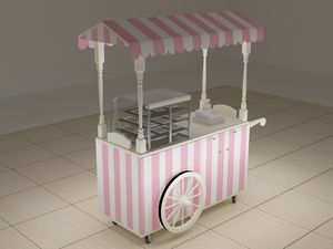 Chariot mobile de présentation de cupcakes <span class=keywords><strong>à</strong></span> poussée manuelle Conception de comptoir de snack-bar utilisé dans les centres commerciaux ou les magasins avec roues - Product Image 5