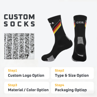 Chaussettes de football tricotées antidérapantes et respirantes pour équipe allemande, avec rayures noires, rouges et dorées et fibre de contrôle de la friction pour le match