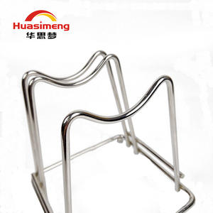Huasimeng Soporte para Tablas de Cortar de Acero Inoxidable con Base, Multiusos, Portátil, Sin Instalación, Forma Cuadrada, Almacenamiento para Cocina - Product Image 3