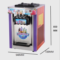 Nouvelle machine à crème glacée à 3 saveurs, contrôle tactile, en acier inoxydable, légère, portable, pour crème glacée molle, capacité 5L, 220V