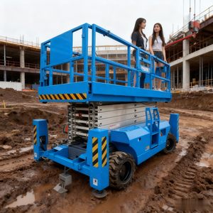 Último modelo de motores de elevación autopropulsados 24V plataforma de elevación hidráulica móvil Mini elevadores de tijera sobre orugas para la venta - Product Image 4