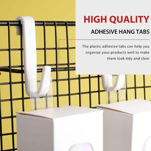 Clear Hook <span class=keywords><strong>Hang</strong></span> Tabs Auto-adesivo Pendurado Tabs Round Hole Heavy Duty Sticky Adhesive Plastic <span class=keywords><strong>Hang</strong></span> Tags para Merchandise Retail - Product Image 3