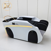 Panda Fiberglass Équipement de lavage capillaire, mobilier de salon pour soins du cuir chevelu et thérapie, lit de shampoing électrique avec massage et spa pour la tête