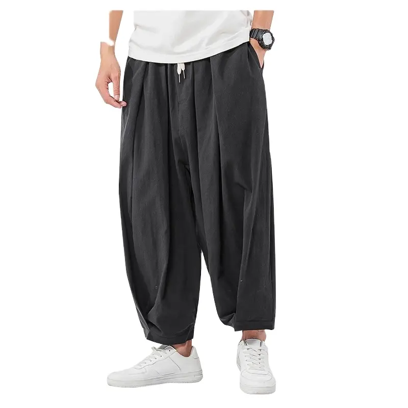 2019 Spring Men's Casual Loose Sweatpants Men Basic Trousers Tracksuit Solid Bottoms Breathable Sportswear Big Code Pants