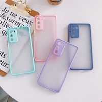 Étui de téléphone antichoc coloré avec boutons mats en PC et TPU, protection de l'appareil photo pour HUAWEI P30 Lite P40 Pro Honor 8X Mate 30 40 Pro Nova 9A