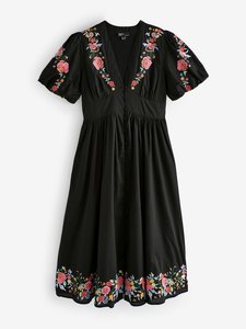 เดรสมิดิปักลายดอกไม้เซ็กซี่ลำลองของผู้หญิงสำหรับฤดูร้อนฤดูใบไม้ร่วง - Product Image 5