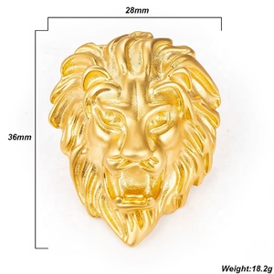 カスタム真鍮金属金メッキカフリンクメーカーライオンヘッドデザインカフリンクス - Product Image 3