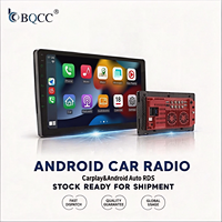 Autoradio BQCC 9 pouces double DIN avec Carplay, Android Auto, écran tactile, FM, BT, USB, AUX-in, aide au recul HD, lecteur multimédia pour véhicule