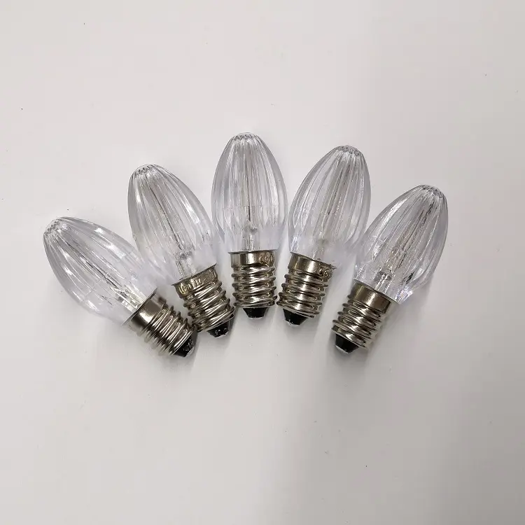 Lampu Led dekorasi luar ruangan E14 C7 C9 lampu lilin Led E14 lampu lilin Led 14v 24v plastik 15 DIP bening 75 80 E 14 bohlam Led plastik