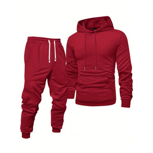 Conjunto de sudadera con capucha y pantalones deportivos para hombre, ropa deportiva de color sólido, Smlxlxxl, colores mezclados, conjunto informal para caballero de negocios - Product Image 2