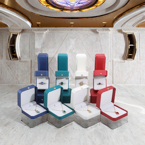 Luxury Octagonal Jewelry Boxes, PU Leather <b>Ring</b>/Earring/Pendant <b>Box</b> with Crown Logo, Elegant Bridal & <b>Proposal</b> Packaging - Product Image 1