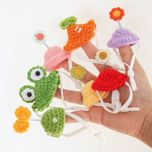 Chapeaux pour hamsters, couvre-chef floral pour animaux de compagnie, taille unique, accessoires en crochet doux pour petits animaux - Product Image 3