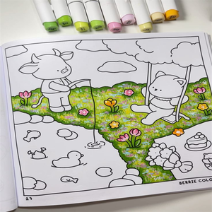 <span class=keywords><strong>Livre</strong></span> de coloriage personnalisé pour enfants, reliure parfaite, couverture souple, <span class=keywords><strong>livre</strong></span> de coloriage <span class=keywords><strong>aquarelle</strong></span> Kawaii pour tout-petits, service d'impression - Product Image 6