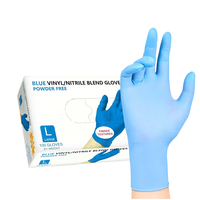Gants d'examen jetables en nitrile bleu, micro-médicaux, Touchntuff, avec poignet élastique, anti-coupure, antidérapants, taille unique