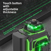 Niveau laser vert Borka 4D 16 lignes, haute précision, haute luminosité, affichage fin, pour extérieur, FQT-1216 Chine