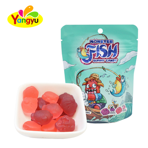 Venta caliente forma de pescado sabor a uva masticable gomoso niños caramelo bolsa embalaje monstruo embalaje sabor afrutado - Product Image 2