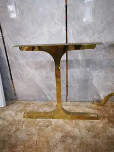 Brillante oro tavolo da conferenza mobili da ufficio mobili per la casa in metallo in acciaio inox gambe del tavolo