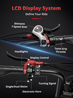 Bicicleta Eléctrica Urbana de Nuevo Estilo, Disponible en Almacenes de la UE y EE. UU., 25Ah 48V 250/1000W S8 V20 GT20 FatBike, Bicicleta Eléctrica Todoterreno