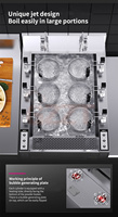 Robot de cuisson automatique de nouilles à 6 têtes, cuiseur à pâtes électrique sur pied avec levage automatique, 6 paniers avec capteur anti-brûlure à sec